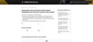 Betfair-Hilfebereich mit Erläuterungen zur vorzeitigen Wettabrechnung bei Kombiwetten